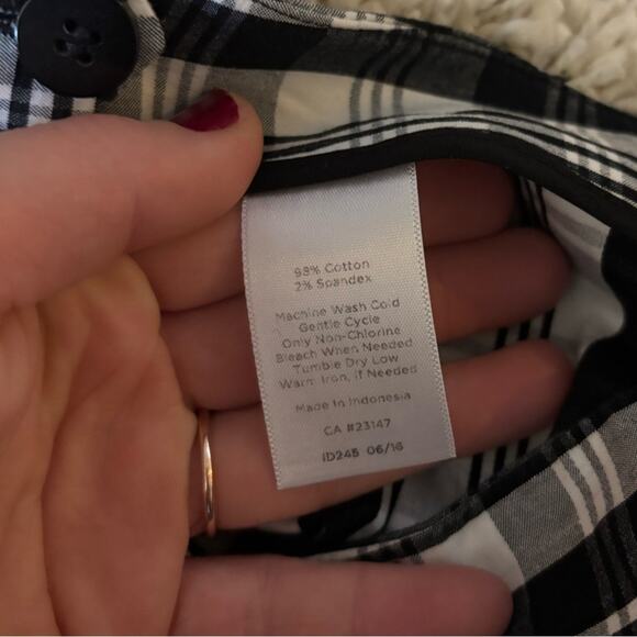 Talbots Black and White Plaid Ankle Pull On Pants Size 4 Petite - Picture 6 of 10